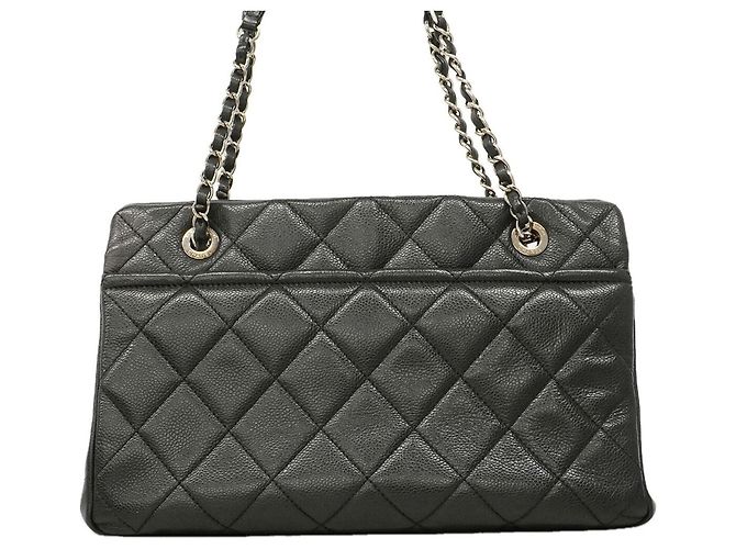 Saco Tote Chanel em couro de bezerro grão preto - vista 12