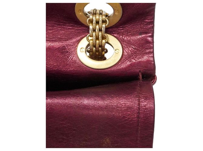 Borsa a tracolla Chanel in pelle Bordeaux Bordò - vista 10