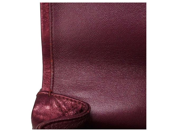 Borsa a tracolla Chanel in pelle Bordeaux Bordò - vista 11