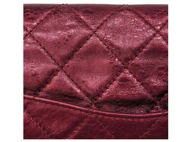 Borsa a tracolla Chanel in pelle Bordeaux Bordò - vista 13