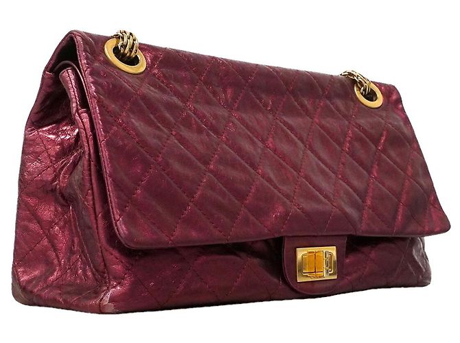 Borsa a tracolla Chanel in pelle Bordeaux Bordò - vista 2