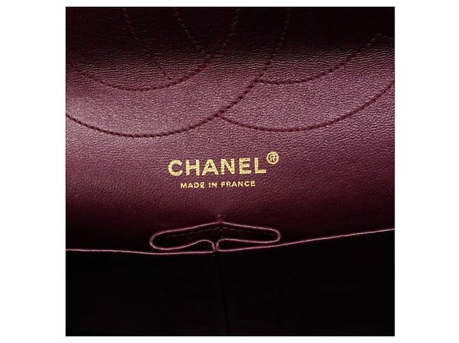 Borsa a tracolla Chanel in pelle Bordeaux Bordò - vista 5