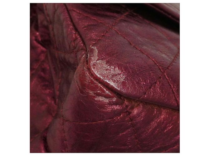 Borsa a tracolla Chanel in pelle Bordeaux Bordò - vista 6