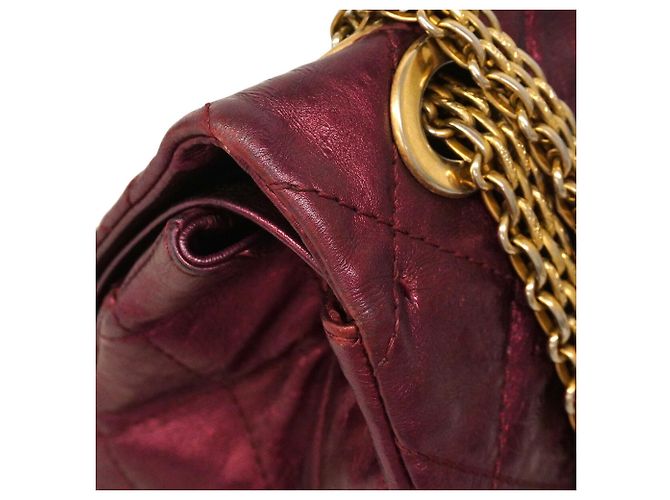 Borsa a tracolla Chanel in pelle Bordeaux Bordò - vista 7