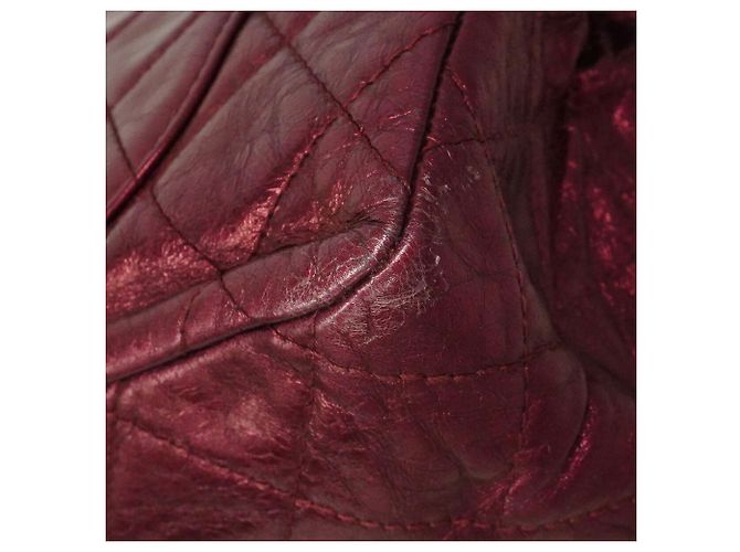 Borsa a tracolla Chanel in pelle Bordeaux Bordò - vista 8