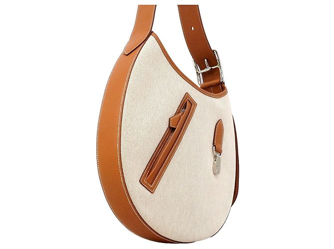 Hermès Borsa a tracolla Hermes Arson Toile H D'oro - vista 2