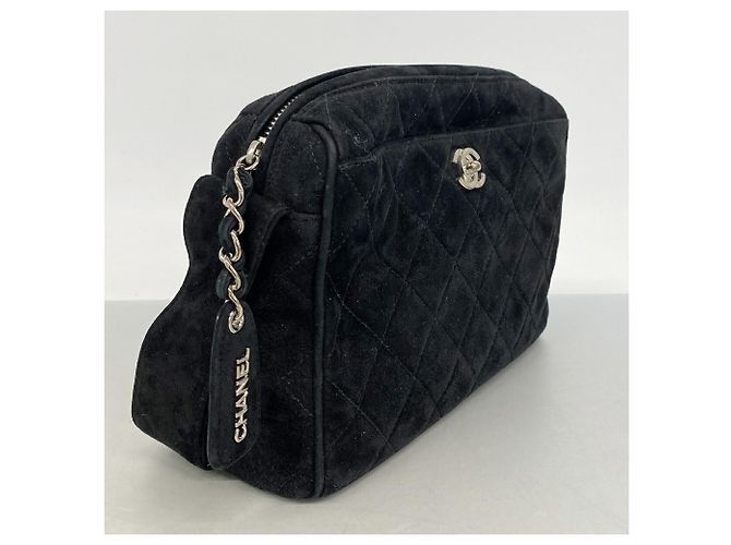Borsa a tracolla Chanel Matelassé in camoscio Nero - vista 2