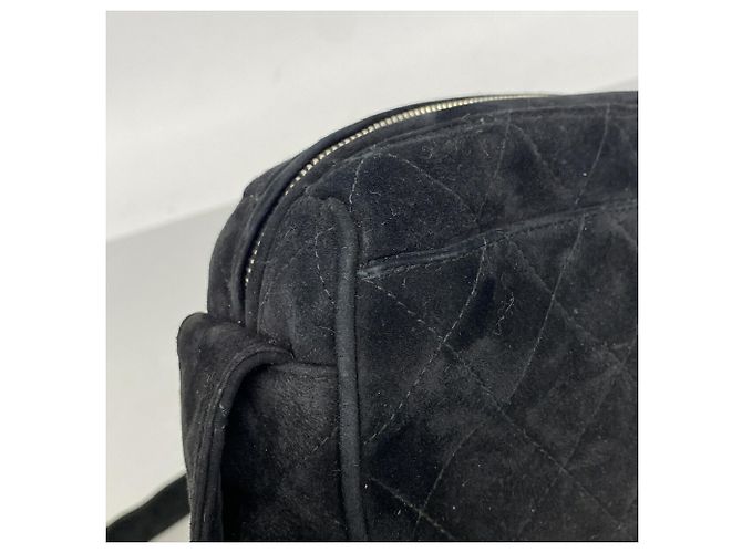 Borsa a tracolla Chanel Matelassé in camoscio Nero - vista 7