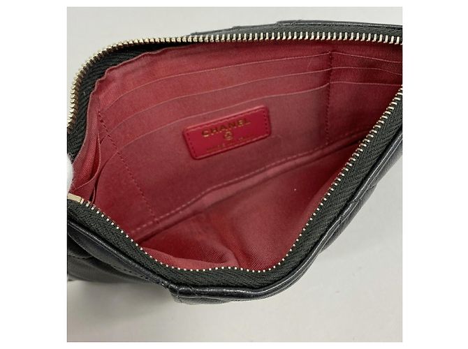 Cartera larga de piel de cordero negra de Chanel Negro - vista 3