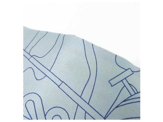 Hermès Hermes Twilly au Block 064127S Scarf Muffler Blu - vista 4
