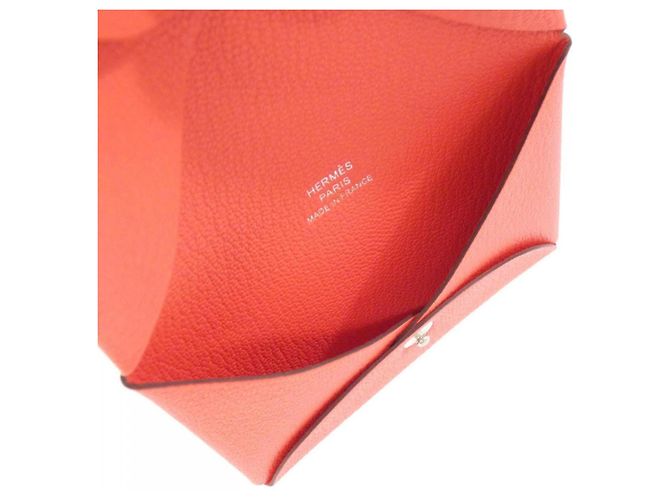 Hermès Tarjetero Hermes Calvi Pink en piel Chevre Rosa - vista 3