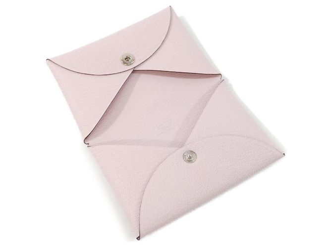 Hermès Hermes Calvi Pink Chevre Leather Card Case - view 4