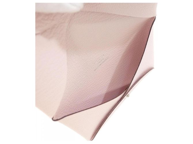 Hermès Hermes Calvi Pink Chevre Leather Card Case - view 5
