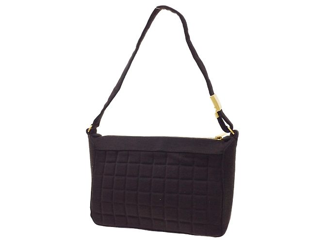 Chanel Chocolate Bar CC Quilted Jersey Medium Marron - vue 2