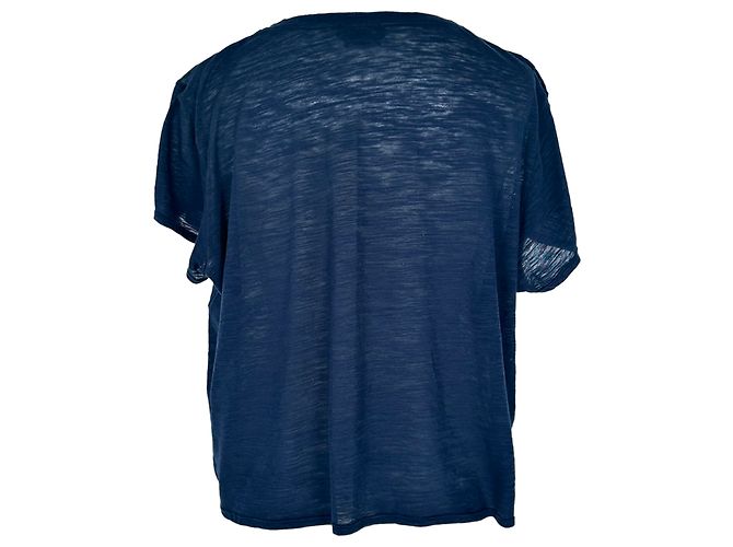 Camiseta de cuello barco Tom Ford en algodón azul - vista 3
