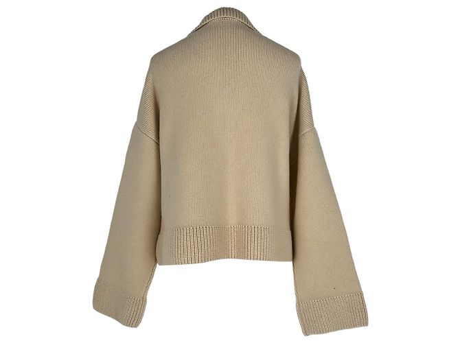Giacca in maglia a trecce Khaite in cashmere beige - vista 3