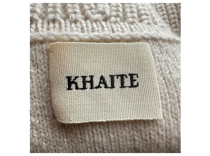 Giacca in maglia a trecce Khaite in cashmere beige - vista 4