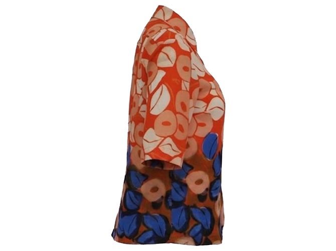 Dries Van Noten kurzärmelige Bluse mit Blumenprint aus multicoloured Polyester Mehrfarben - Ansicht 3