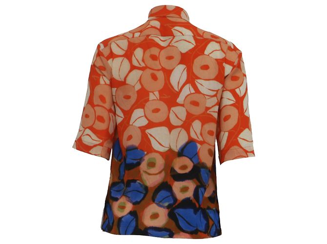 Dries Van Noten kurzärmelige Bluse mit Blumenprint aus multicoloured Polyester Mehrfarben - Ansicht 4