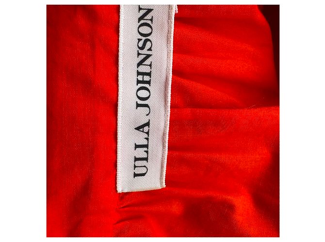 Vestido midi a capas con mangas abullonadas Ulla Johnson en algodón rojo Roja - vista 5