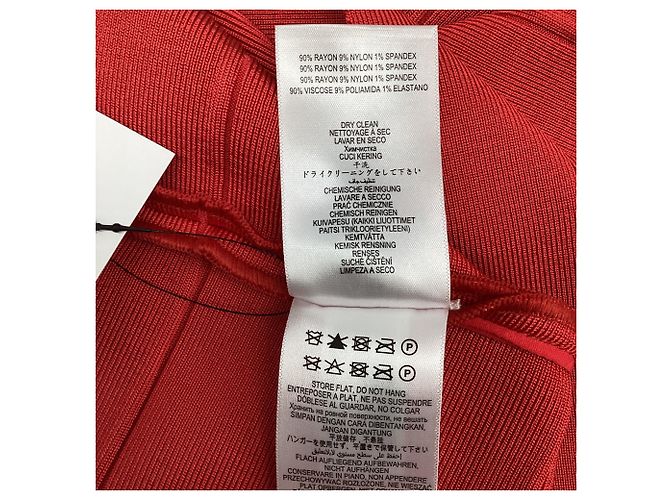 Mini abito aderente Herve Leger in rayon rosso - vista 5