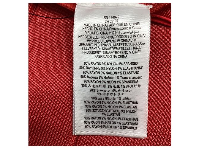 Mini abito aderente Herve Leger in rayon rosso - vista 6