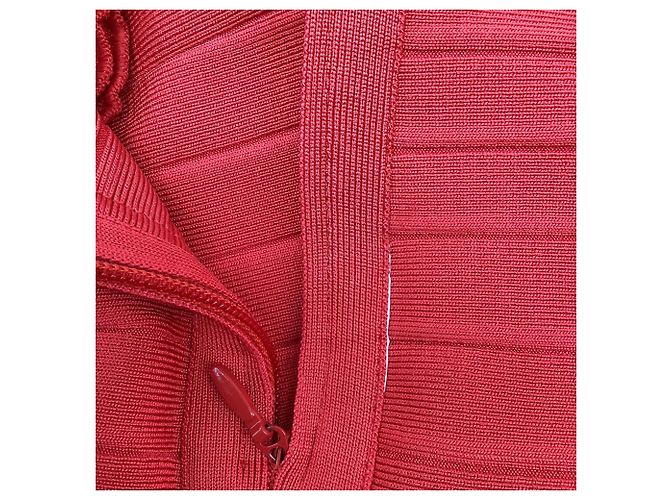 Mini abito aderente Herve Leger in rayon rosso - vista 7
