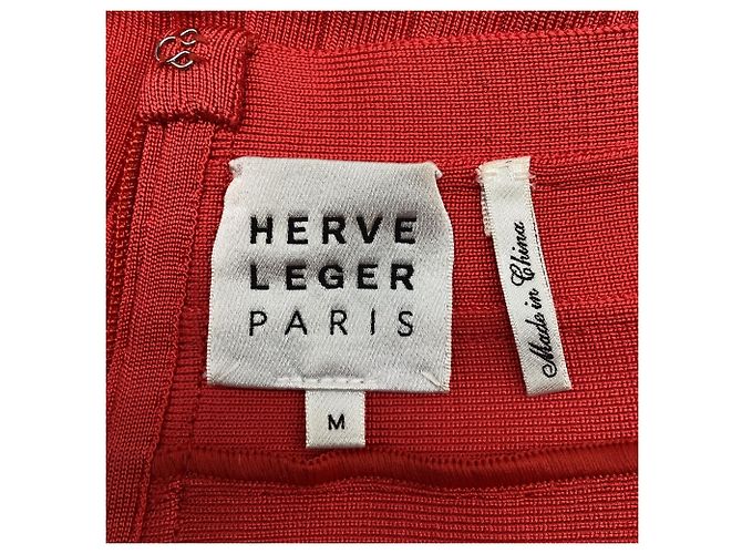 Mini abito aderente Herve Leger in rayon rosso - vista 8