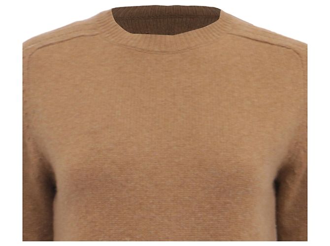 Nili Lotan Strickpullover mit Rundhalsausschnitt aus brauner Merinowolle - Ansicht 2