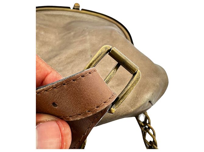 Clutch da sera vintage Marni in pelle oro metallizzato D'oro Metallico - vista 12