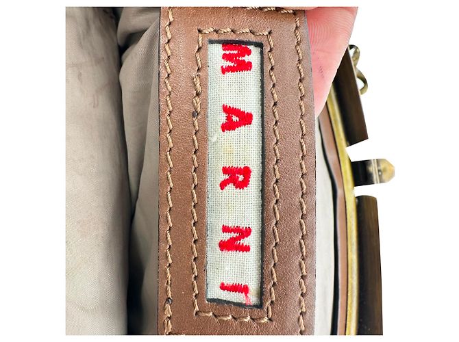 Clutch da sera vintage Marni in pelle oro metallizzato D'oro Metallico - vista 14