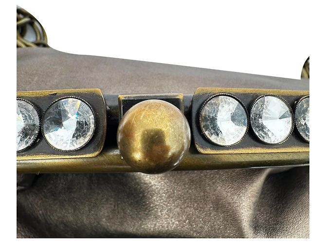 Clutch da sera vintage Marni in pelle oro metallizzato D'oro Metallico - vista 7