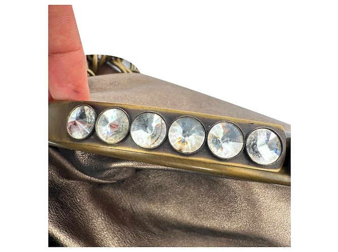 Clutch da sera vintage Marni in pelle oro metallizzato D'oro Metallico - vista 8