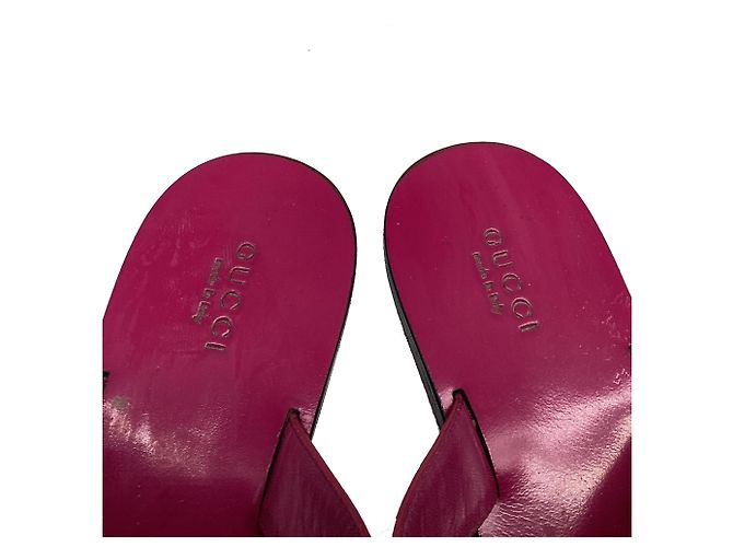 Infradito Gucci Interlocking G Guccissima in pelle rosa - vista 11