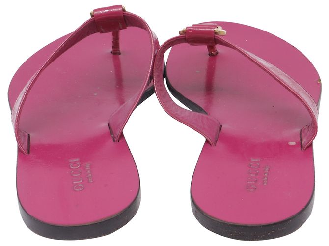 Infradito Gucci Interlocking G Guccissima in pelle rosa - vista 5