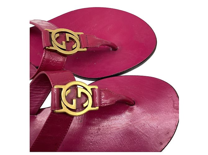 Infradito Gucci Interlocking G Guccissima in pelle rosa - vista 6