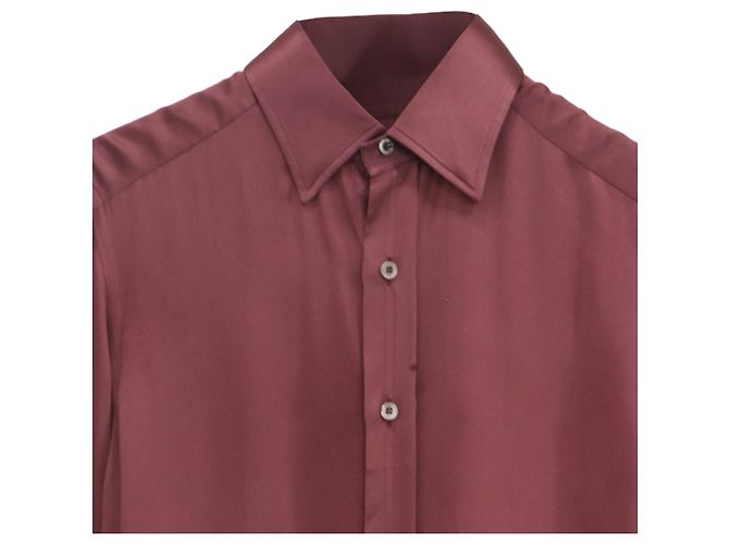 Camicia abbottonata Tom Ford in seta bordeaux Bordò - vista 2