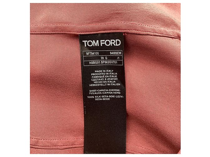 Camicia abbottonata Tom Ford in seta bordeaux Bordò - vista 5