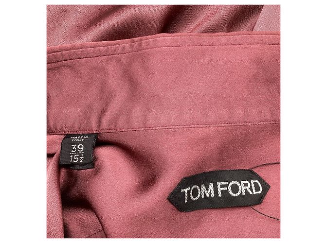 Camicia abbottonata Tom Ford in seta bordeaux Bordò - vista 6