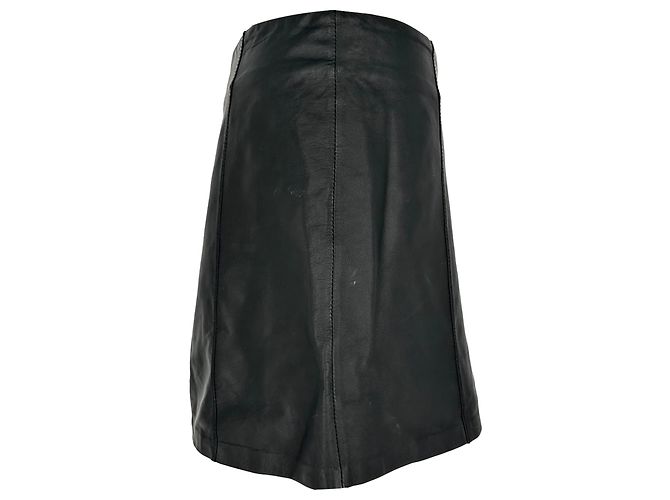 Saia A-Line T. Mini Alexander Wang em couro de cordeiro preto - vista 2