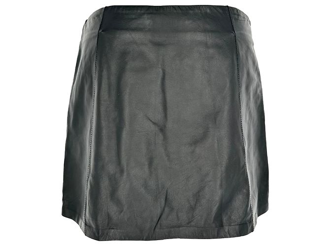 Saia A-Line T. Mini Alexander Wang em couro de cordeiro preto - vista 3