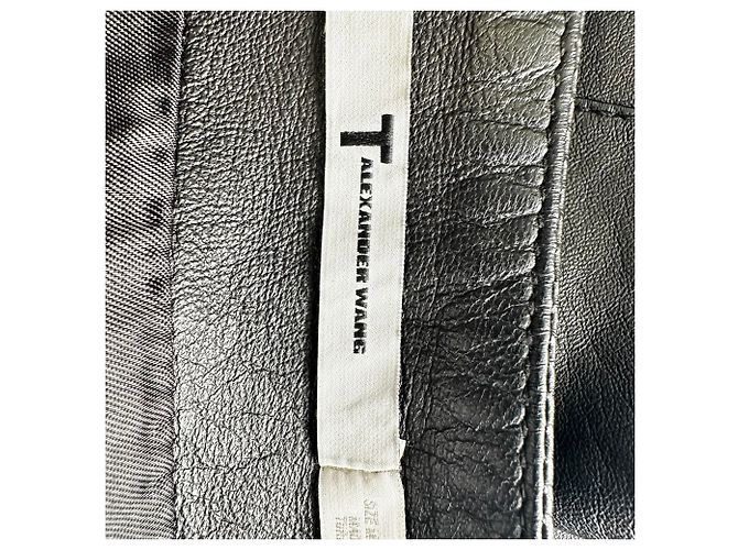 Saia A-Line T. Mini Alexander Wang em couro de cordeiro preto - vista 4