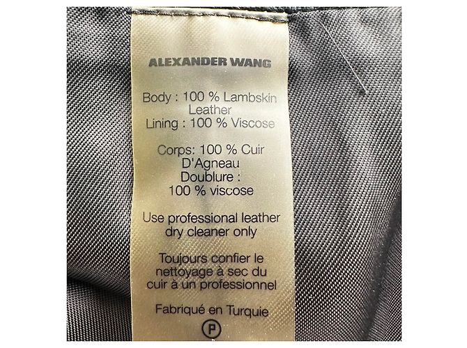 Saia A-Line T. Mini Alexander Wang em couro de cordeiro preto - vista 6