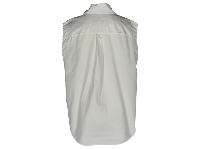 Blusa sin mangas con cuello Jil Sander en algodón blanco - vista 3