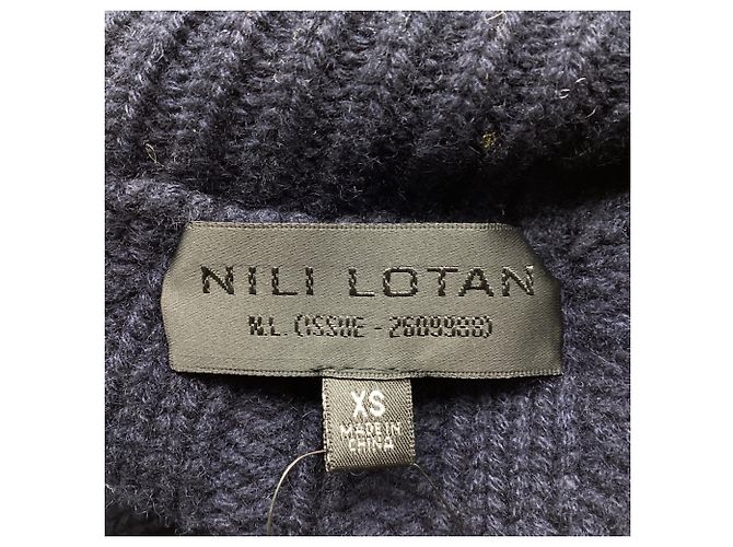Nili Lotan Rollkragenpullover mit Zopfstrick aus Kaschmir in Navy Blue Blau Marineblau - Ansicht 7