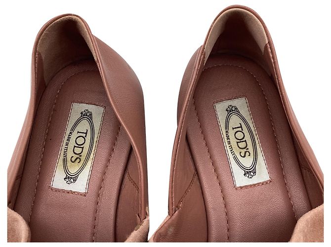 Sandali slip-on a punta aperta Tod's in camoscio Rose Marrone Rosa - vista 8