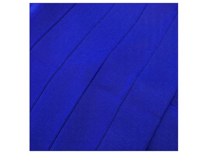 Mini abito con spalline Herve Leger in rayon blu - vista 10