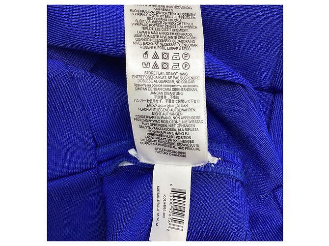 Mini abito con spalline Herve Leger in rayon blu - vista 5
