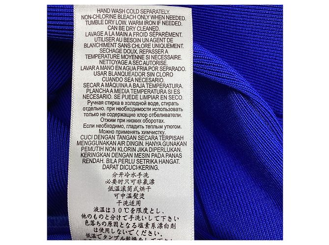 Mini abito con spalline Herve Leger in rayon blu - vista 6