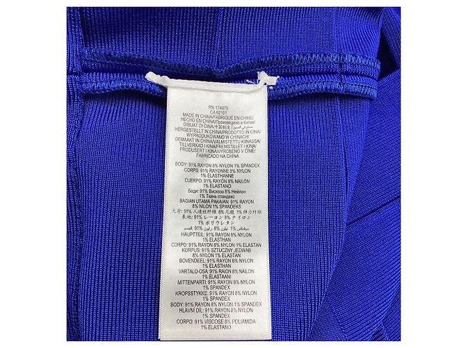 Mini abito con spalline Herve Leger in rayon blu - vista 8